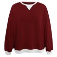 thumbnail image 4 of biudgviw Sweatshirts for Women Crew Neck Long Sleeve Oversized Pullover Tops Color Block Loose Fit Fall Clothings, 4 of 4
