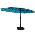 thumbnail image 2 of Patiojoy Parasol de Patio Double Face de 15 Pieds avec Base, Parasol de Marché Extra-Grand pour l'Extérieur, Turquoise, 2 of 8