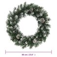 thumbnail image 4 of vidaXL Couronne de Noël avec Lumières LED Vert 60 cm PVC, 4 of 4