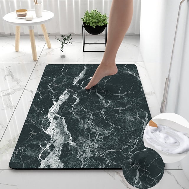 LSLJS Tapis de Sol Absorbant en Terre de Diatomées Douce de Salle de Bain de Luxe Léger, Tapis de Sol pour Salle de Bain, Toilette, Entrée, Séchage Rapide, Tapis pour les Pieds, Tapis d'Entrée Antidérapant, Tapis de Sol