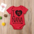 thumbnail image 4 of Xingqing Newborn Infant Baby Girl Boy Letters Short Sleeve O-Neck Button Closure Romper, 4 of 6