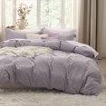 thumbnail image 1 of Bedsure Duvet Cover Queen Size - Soft Prewashed Queen Duvet Cover Set, 3 Pieces, 1 Duvet Cover 90x90 Inches with Zipper Closure and 2 Pillow Shams, Dusty Purple, Comforter Not Included, 1 of 6