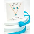 thumbnail image 2 of Goldtone March Aquamarine Birthstone CZ Earring & Necklace Set, 2 of 2
