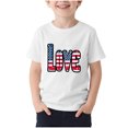 thumbnail image 1 of T-Shirt pour Enfants, Imprimé de la Fête de l'Indépendance à Manches Courtes et Col Rond, Haut Décontracté et Polyvalent pour Garçons et Filles de 3 à 15 Ans, 1 of 5