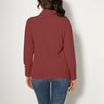thumbnail image 4 of Lenpel Chandails à Col Roulé pour Femmes Légers à Manches Longues Ajustés en Tricot Côtelé Chandails à Enfiler Hauts Tenues d'Automne (Rouge, Très Grand), 4 of 5