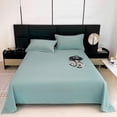thumbnail image 1 of Bed Sheets, Staron 2026 Double Brushed Polyester Dormitory Bedding, Solid Color Easy Care Queen Size Bed Sheet Set Machine Washable, Green, 1 of 7