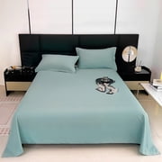 Double Brushed Bed Sheets for Dorm, Solid Color Easy Care Bedding Set, Soft Breathable Sheet for College Home Modern Bedroom, Green