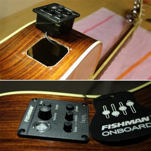 Fishman ISYS + 2 Band Acoustic Guitar Pickup Preamp EQ Tuner Piezo