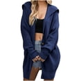 thumbnail image 1 of KIHOUT Womens Long Cardigans Long Sleeve Oversized Cable Knitted Open Front Chunky Hooded Outerwear Sweater Coat, 1 of 5