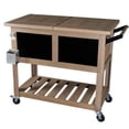 thumbnail image 1 of Permasteel 80 Qt Outdoor Bar Cart Patio Cooler – Wood Grain Design with Shelf, 1 of 5