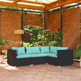 thumbnail image 1 of vidaXL 4 Piece Garden Lounge Set with Cushions Poly Rattan Black, 1 of 4