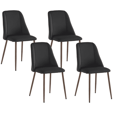 HOMCOM Dining Chairs Set of 4, Accent Chair with Velvet-touch Upholstery