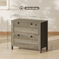 thumbnail image 3 of HOMCOM 2 Drawer Filing Cabinet with Lock, Hanging Bar, Weathered Grey Oak, 3 of 10