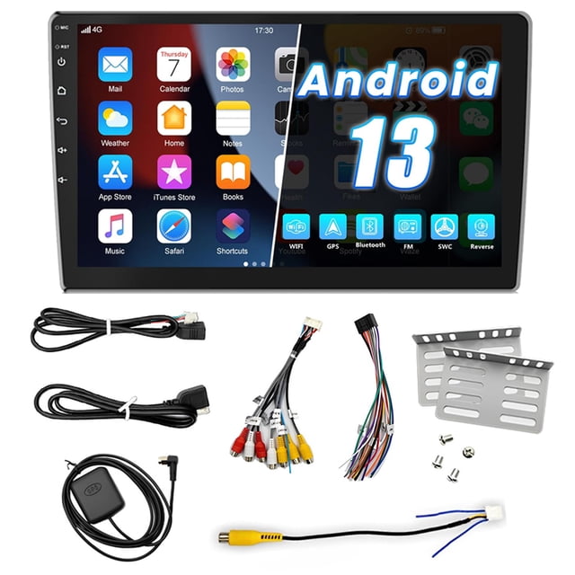 Youkk Android 13 2+32G 10.1Inch Full Touch Screen Single Din Car Stereo Radio Car Stereo Radio Bluetooth 1DIN Built-In