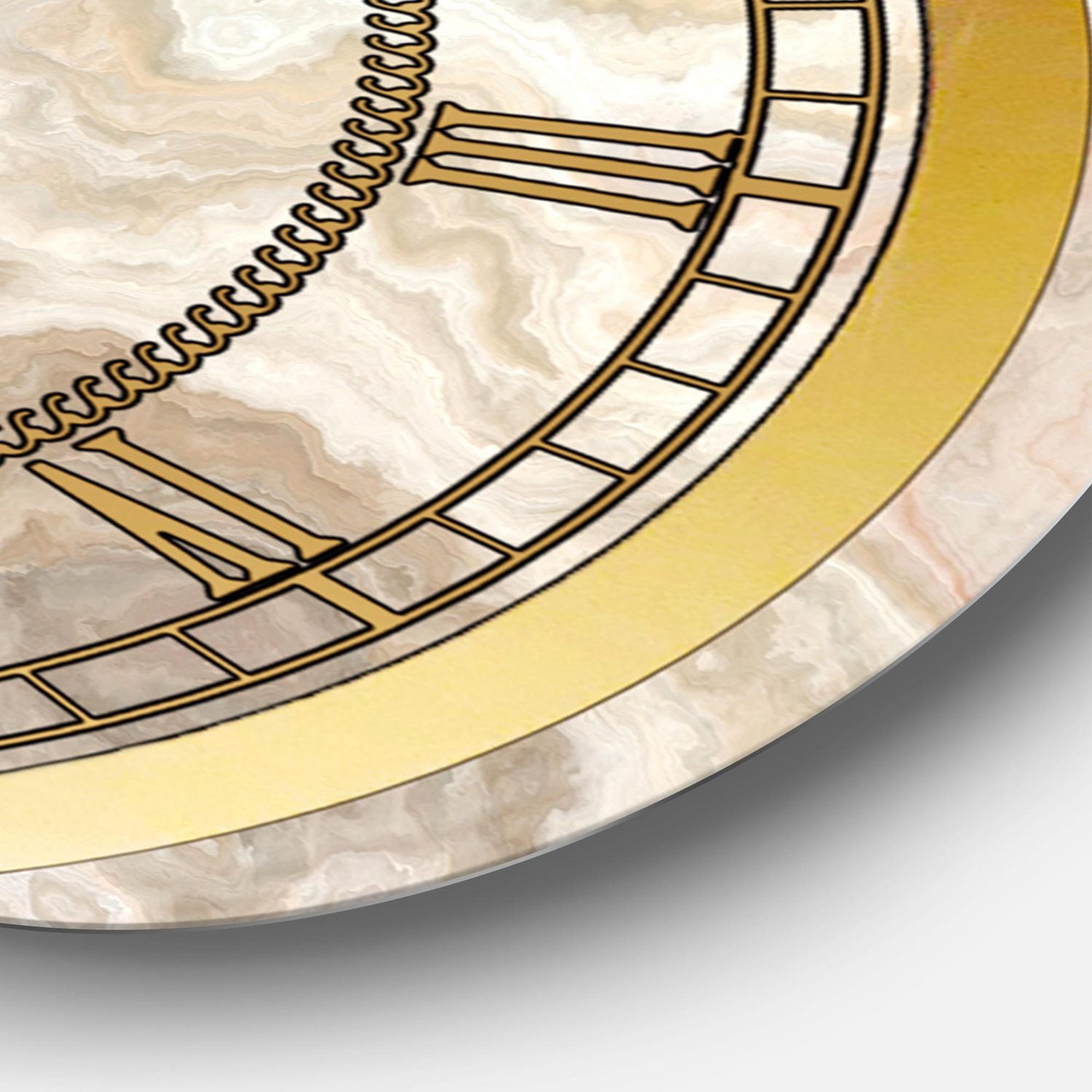 Designart Onyx Blanc Marbre Blanc Naturel horloge murale