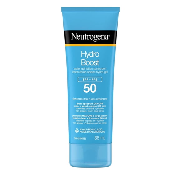 Neutrogena Hydro Boost Water Gel Sunscreen Lotion with Broad Spectrum SPF 50, Water-Resistant & Non-Greasy Hydrating Sunscreen Lotion, Oil-Free