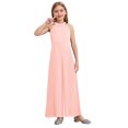 thumbnail image 1 of Sxiwei Combinaison Plissée Sans Manches pour Filles avec Perles et Strass Robes de Filles Fleurs Rose 8, 1 of 5