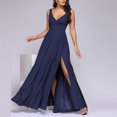 thumbnail image 4 of Gspmoly Robes Décontractées pour Femmes, Mode Femmes Été Camis Sans Manches Col en V Taille Resserrée Fente Robe Formelle Robes Formelles pour Femmes Offres Hebdomadaires, 4 of 7