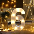 thumbnail image 1 of EGNMCR Alphabet LED Digital Lights Light Up White Plastic Digital Standing Hanging 6 Digital light, 1 of 2