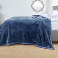 thumbnail image 1 of Nestl Ultra Plush Heavy Thick Raschel Imitation Mink Bed Blanket, 82 x 102, Navy, 1 of 5
