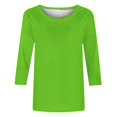 thumbnail image 5 of Timegard Womens Tops Summer Crewneck 3/4 Sleeve Comfy Solid Color Basic Tshirts Casual Loose Tops Blouses, 5 of 5