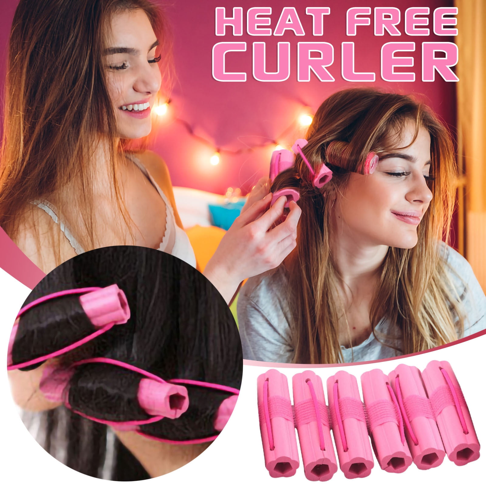 FcBaudy Curling Iron, Hot Tools Curling Iron 6 Sponge Curler Large Soft Foam Styling Curler 10cm Ladies And Kids Hair Curler Curling iron