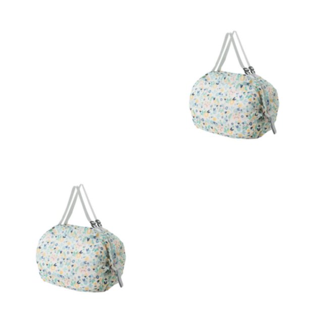Ruiboury Foldable Storage Bags For Travel Travel Packing Solution Travel-friendly Shopping Bag For Travel blue flower 2Set