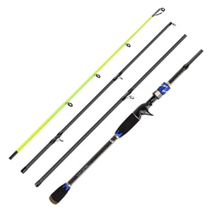 Yeacher Barres de fonte en fibre de carbone Durable Casting léger Rod de pêche Portable 4 Sections Pole de pêche pour l'eau salée Eau douce