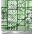 thumbnail image 1 of Soimoi polyester Crepe Fabric Paisley,Mandala & Quatrefoil Patchwork Fabric Prints By Yard 42 Inch Wide, 1 of 3