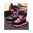 thumbnail image 4 of MAWCLOS Bottes Mi-Mollet Unisexes Bout Rond Chaussures d'Hiver Plateforme Antidérapantes Botte de Neige Doublée Peluche Randonnée Chaussure Chaude Rose Rouge 11c, 4 of 9