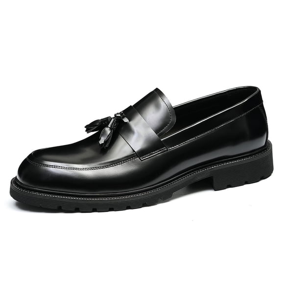 Santimon Black Tassel Loafers for Men Slip on Dress Shoes Classic Modern Casual Shoes US 10.5