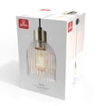 thumbnail image 4 of 1-Light Matte Black Pendant Light with Ribbed Glass Shade and Matte Brass Accent, 4 of 8