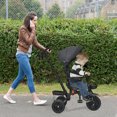 thumbnail image 2 of Babyjoy 7-In-1 Kids Stroller Tricycle Foldable Learning Toy Bike w/ Canopy Black, 2 of 10