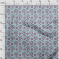 thumbnail image 3 of oneOone Velvet Turquoise Blue Fabric Asian Floral Block Craft Projects Decor Fabric Printed By The Yard 58 Inch Wide, 3 of 4