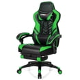 thumbnail image 1 of Gymax Office Computer Desk Chair Gaming Chair Adjustable Swivel w/Footrest Green, 1 of 10