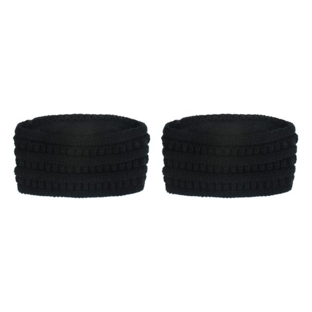 Maytalsory Multifunctional And Elegant Knitted Headbands For Women Stay Warm In Cold Weather Wide Application black 2Set