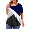 thumbnail image 1 of SMihono Hauts pour Femmes Été Chic Décontracté Grande Taille Mode Confortable Décontracté Col Rond Manches Courtes Imprimé Haut Blouse T-shirt Oversize pour Femmes 2023, 1 of 4