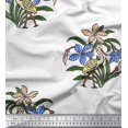 thumbnail image 1 of Soimoi Polyester Crepe Fabric Flamingo,Leaves & Floral Block Print Fabric by Yard 52 Inch Wide, 1 of 3