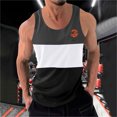 thumbnail image 1 of Débardeur pour Hommes, Mode Décontractée Patchwork Imprimé Pull Col Rond Débardeurs de Sport, 1 of 5