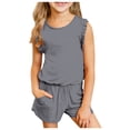 thumbnail image 3 of Hiiyo Big Girls Summer Outfits Solid Tank Top and Shorts Set for Children, 3 of 3