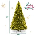 thumbnail image 3 of Gymax 9FT Pre-Lit Christmas Tree Hinged Artificial Tree w/ Metal Stand LED Lights, 3 of 10