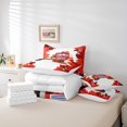 thumbnail image 5 of Ensemble de Couette Très Grand Récolte d'Automne, 7 Pcs en Microfibre Douce avec Feuilles d'Érable Rouges, Couettes Style Ferme pour Voiture avec Drap-Housse, Drap Plat, Couvre-Oreillers et Taies d'Oreiller - Ensembles de Literie Citrouille de l'Action de Grâce, 5 of 5