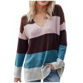 thumbnail image 2 of RKSTN Sweaters for Women Fashion Loose Color Contrast Comfortable Long Sleeves Sweater Tops Fall Sweaters, 2 of 9
