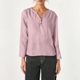 thumbnail image 2 of Casual Solid Long Sleeve V Neck T Shirt, 2 of 5