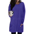 thumbnail image 2 of Timegard Women Long Sleeve Tops with Pockets Round Neck Casual Trendy T Shirts Solid Color Comfy Basic Shirts, 2 of 6