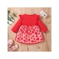 thumbnail image 3 of Xingqing Robe de Fête en Tulle à Imprimé Cœur pour Nouveau-Né Bébé Fille, Saint-Valentin, Rouge, 12-18 Mois, 3 of 9