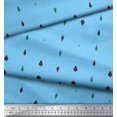 thumbnail image 1 of Soimoi Blue Velvet Fabric Butidar Jamdani Print Fabric by Yard 58 Inch Wide, 1 of 2