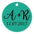 thumbnail image 1 of 100 Pcs Rond Fait sur Mesure Hang Tags Personnalisé Initiale Cadeau de Faveur de Mariage Papier Tags, 1 of 1