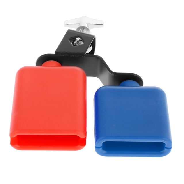 High and Low Sound Multicolor Cow Bell Percussion Noisemaker Cattlebell Drum Double Mounted Bell Set Accessories , Style D