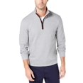 thumbnail image 2 of Tasso Elba Mens Piped 1/4 Zip Pullover Sweater cloudyhthr 2XL, 2 of 3